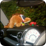 The Captain in Kirsteen's Mini